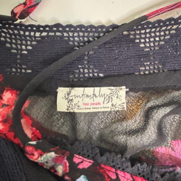 Free People Intimately Stay Awhile Floral Maxi Dress Black Sheer S - Picture 5 of 10